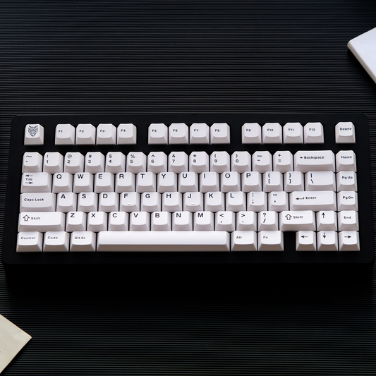 Keycapy black on white bow double shot ABS